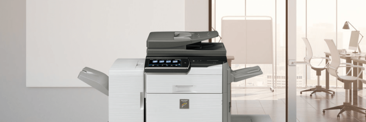 Isolated Multifunction Copier or Printer in an office setting, office technology and products